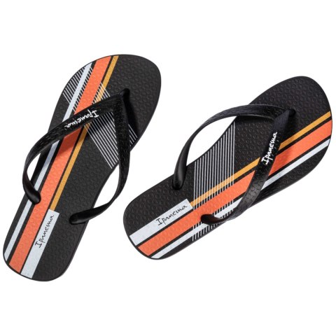 Klapki męskie Ipanema Graphics czarno-pomarańczowe 83532-AP255 Klapki męskie Ipanema Graphics czarno-pomarańczowe 83532-AP255