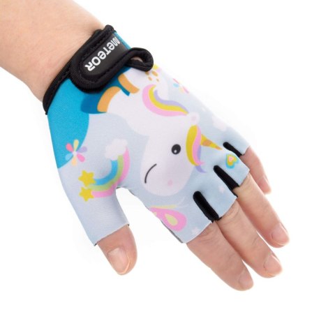 Rękawiczki rowerowe dla dzieci Meteor Pony błękitne 17398-17399-17400