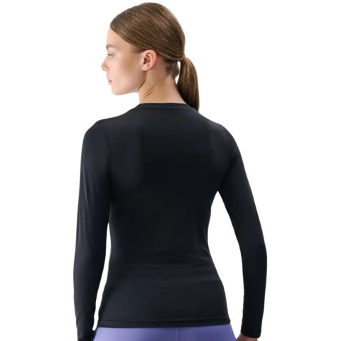 Koszulka damska 4F Longsleeve FNK F324 głęboka czerń 4FRSS25TFLOF324 20S