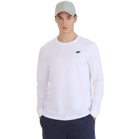 Koszulka męska 4F Longsleeve M432 biała 4FWMM00TLONM432 10S