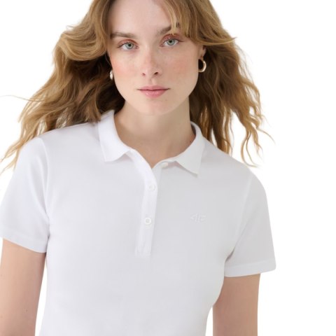 Koszulka damska polo 4F F365 biała 4FWMM00TPTSF365 10S Koszulka damska polo 4F F365 biała 4FWMM00TPTSF365 10S
