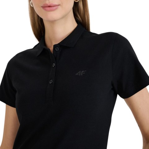 Koszulka damska polo 4F F514 głęboka czerń 4FWMM00TPTSF514 20S Koszulka damska polo 4F F514 głęboka czerń 4FWMM00TPTSF514 20S