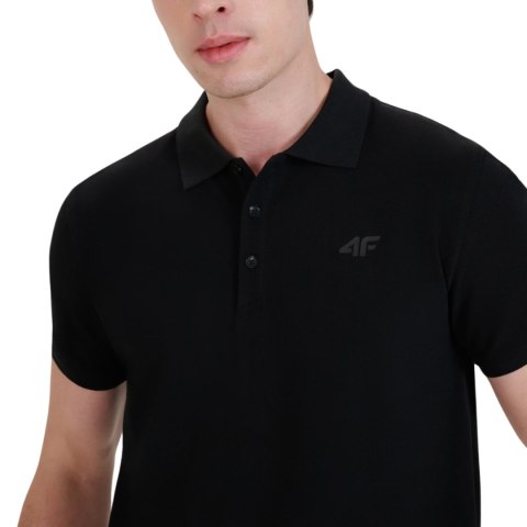 Koszulka męska polo 4F M366 głęboka czerń 4FWMM00TPTSM366 20S Koszulka męska polo 4F M366 głęboka czerń 4FWMM00TPTSM366 20S