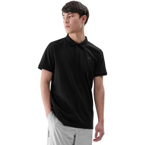 Koszulka męska polo 4F M367 głęboka czerń 4FWMM00TPTSM367 20S Koszulka męska polo 4F M367 głęboka czerń 4FWMM00TPTSM367 20S