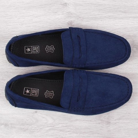 Mokasyny slip on NEWS M EVE340B granatowe