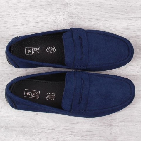 Mokasyny slip on NEWS M EVE340B granatowe