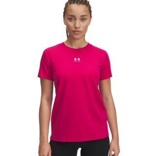 Koszulka damska Under Armour Rival Core SS fuksja 1383648 681