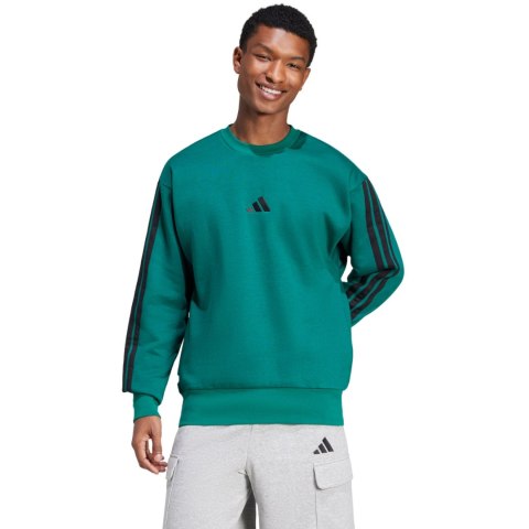 Bluza męska adidas Essentials 3-Stripes Fleece zielona JE6306