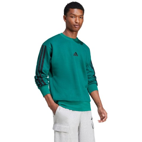 Bluza męska adidas Essentials 3-Stripes Fleece zielona JE6306