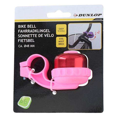 Dzwonek rowerowy Dunlop śr.48 mm różowy 2053127 Dzwonek rowerowy Dunlop śr.48 mm różowy 2053127