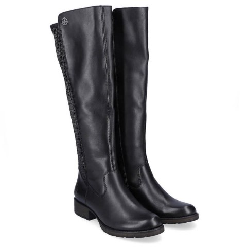 Kozaki skórzane Rieker W Z9591-00 czarne