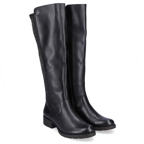 Kozaki skórzane Rieker W Z9591-00 czarne