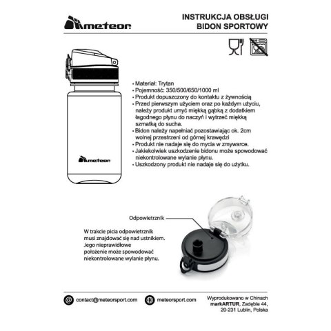 Bidon Meteor 670 ml czarny 74632