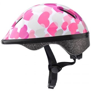 Kask rowerowy Meteor KS06 Hearts pink roz XS 44-48cm Jr 24818