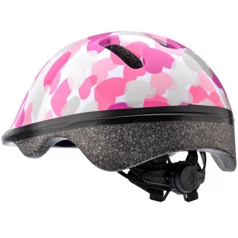 Kask rowerowy Meteor KS06 Hearts pink roz XS 44-48cm Jr 24818