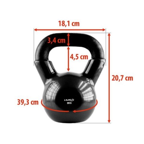 Kettlebell żeliwny Black HMS KNV08
