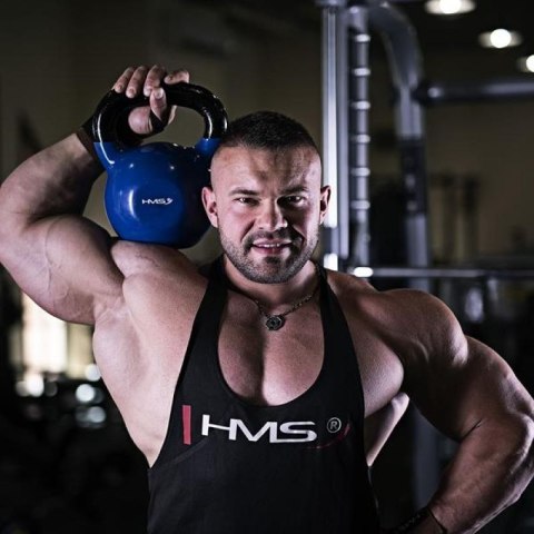 Kettlebell żeliwny pokryty winylem HMS KNV32 BLUE