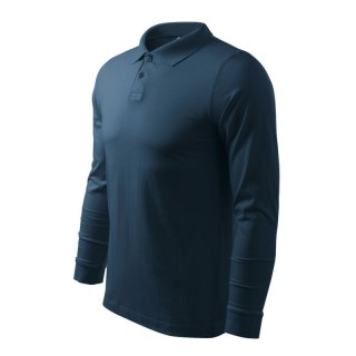 Koszulka polo Malfini Single J. LS M MLI-21102 granatowy